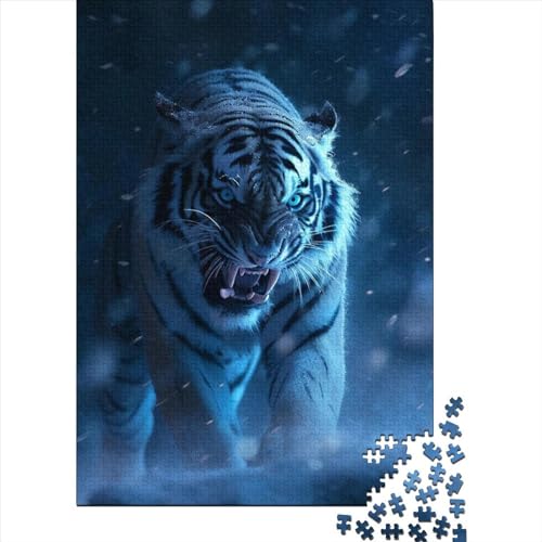 Art Tigers Puzzles 1000 Teile Holzpuzzles Holzpuzzle für Erwachsene und Teenager ganze Familie und das 75x50cm