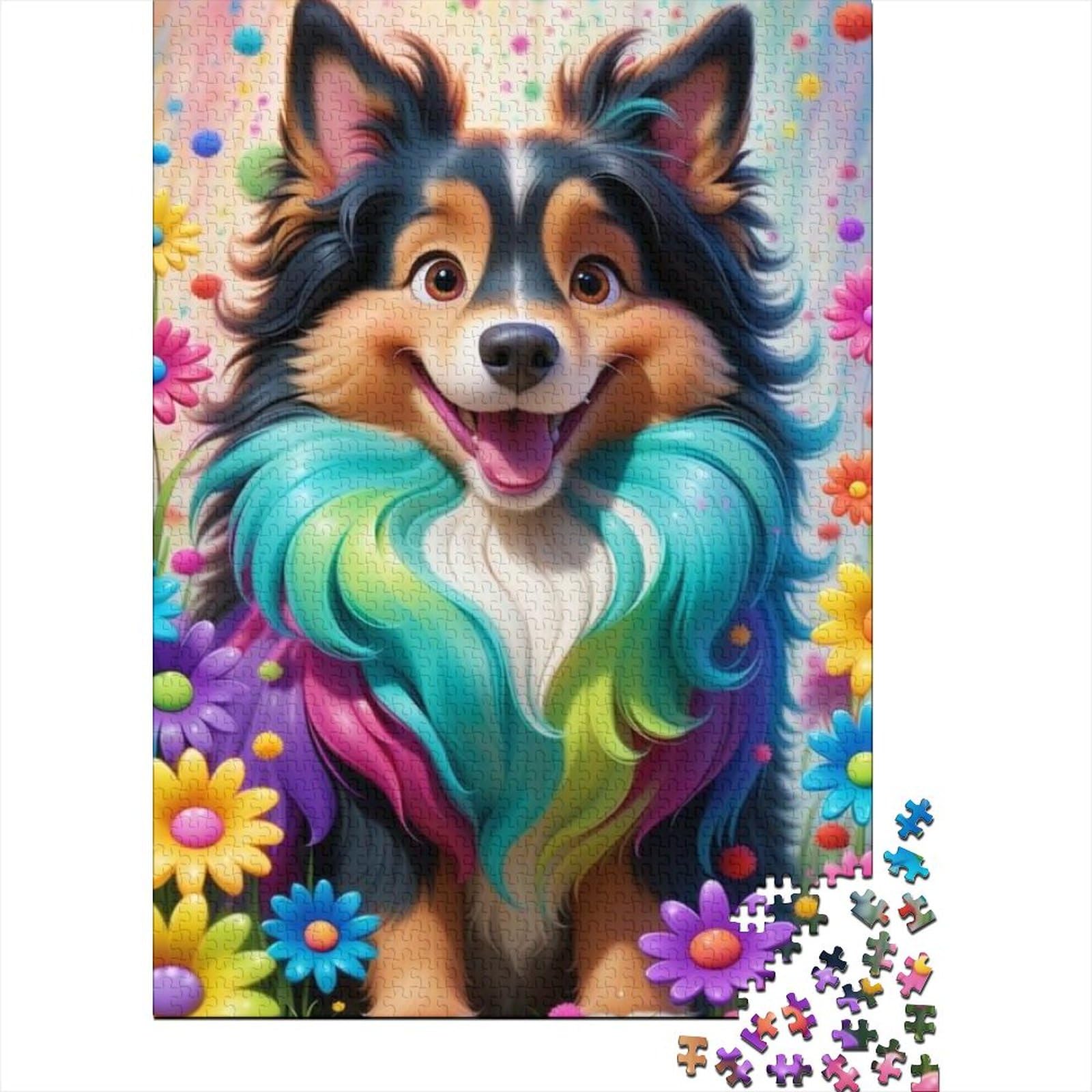 Puzzle für Erwachsene, Geschenke für Tier-Fantasie-Hund, 500-teiliges Puzzle, Holzpuzzle für Erwachsene, Teenager ab 12 Jahren, Puzzle für Erwachsene, Geschenke, Größe: 52 x 38 cm