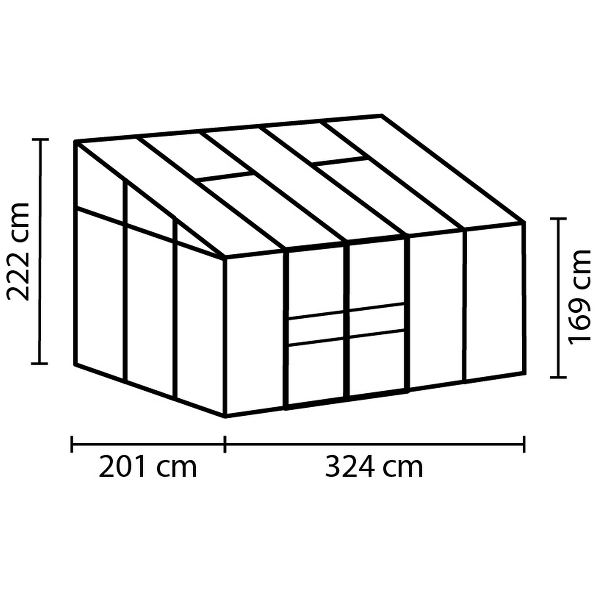 Vitavia Anlehngewächshaus 'Ida 6500' 6,5 m² 190,1 x 316,6 cm 4 mm Hohlkammerplatten smaragdfarben 2