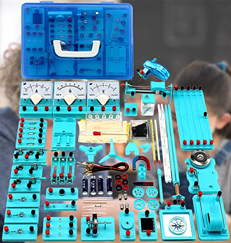 DBMGB Physik Elektrizität und Magnetismus Experimente Kit, Physik Baukasten Elektrobaukasten für Kinder, Physik Elektrizität Schaltungen Set mit Englischer Anleitung