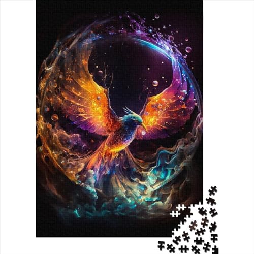 Fantasy Phoenix Holzpuzzle Puzzles für Erwachsene und Jugendliche, 1000-teiliges Puzzle für Erwachsene und Jugendliche, Lernspielzeug (Größe: 75 x 50 cm)