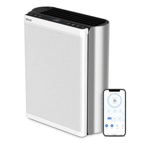 LEVOIT Luftreiniger Allergiker für große Räume mit waschbarem Vorfilter, CADR 612m³/h, 3-Kanal-Luftqualitätsmonitor, Smart WiFi und Filter für Haustiere, Rauch, Staub, Pollen, Alexa Control, 26dB