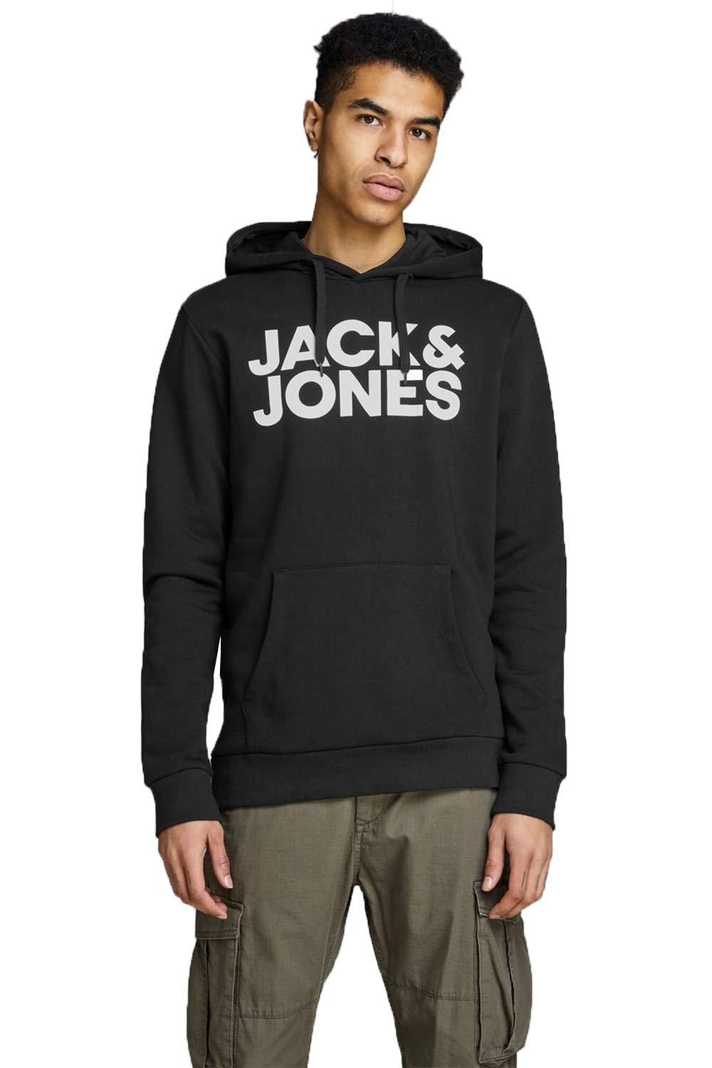 Jack & Jones Jjecorp Noos Logo-Kapuzenpullover für Herren, Schwarz (Black Detail: Reg Fit 19), XL