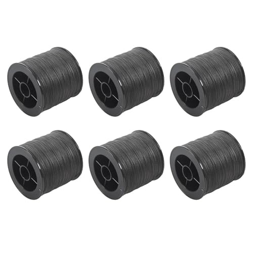 SICOSALT 6Stück 500M 50Lb 4 Stränge Multifilament Pe Braid Angelschnur (Schwarz)