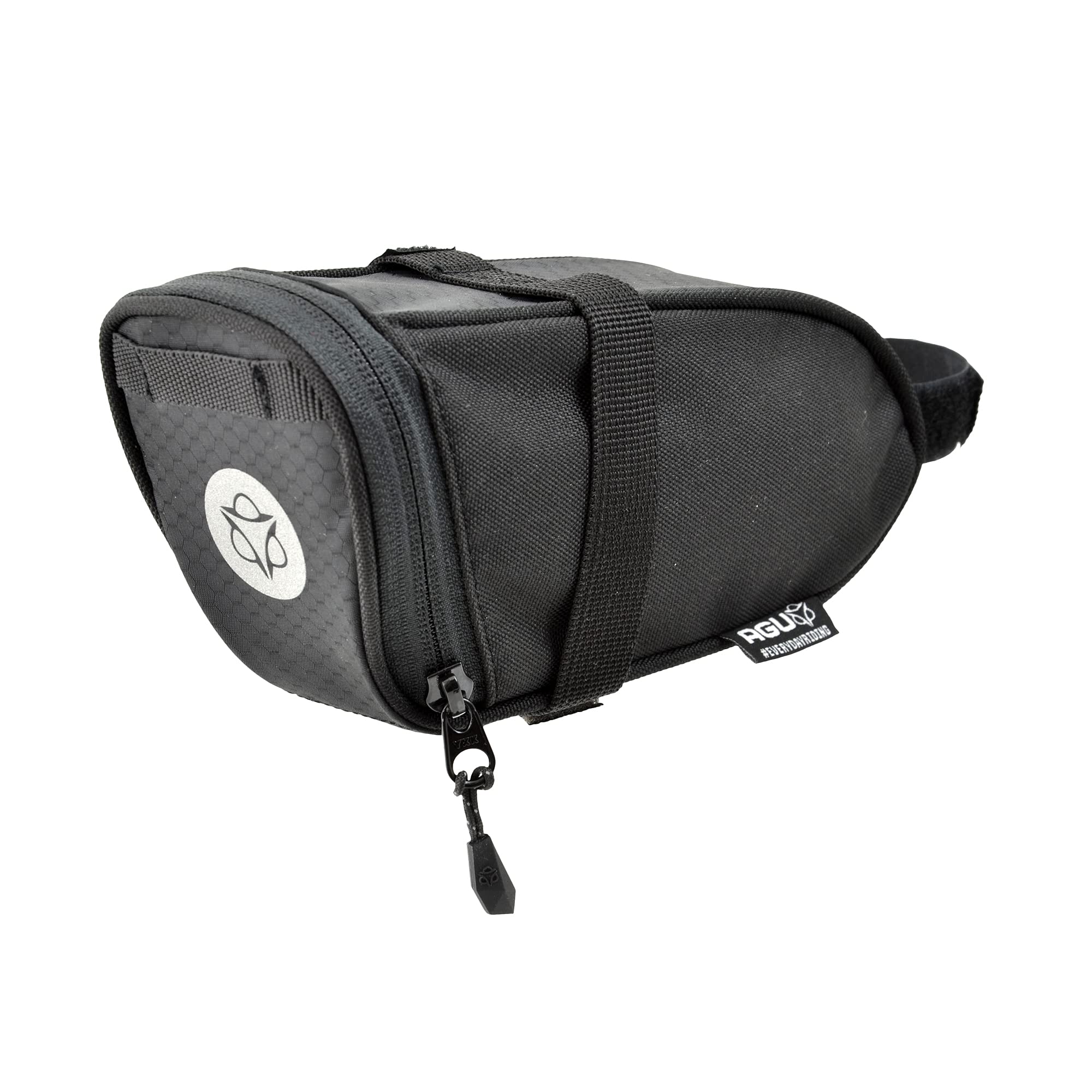 AGU Performance DWR Satteltasche Fahrrad, 0.4L Fahrrad Satteltasche, Wasserabweisend, Reflektierend, 100% Recyceltes Polyester - Schwarz