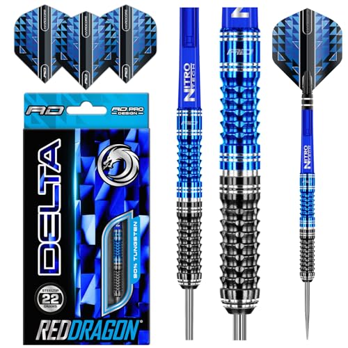 RED DRAGON Delta 1: 22g Tungsten Darts mit Flights und Schäfte