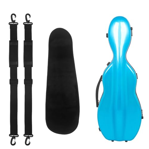 4/4 Violinenkoffer, Klassische Vollformat Karbonfaser Hartschale Mit Rucksack Und Schutzhülle (Farbe : Blau)