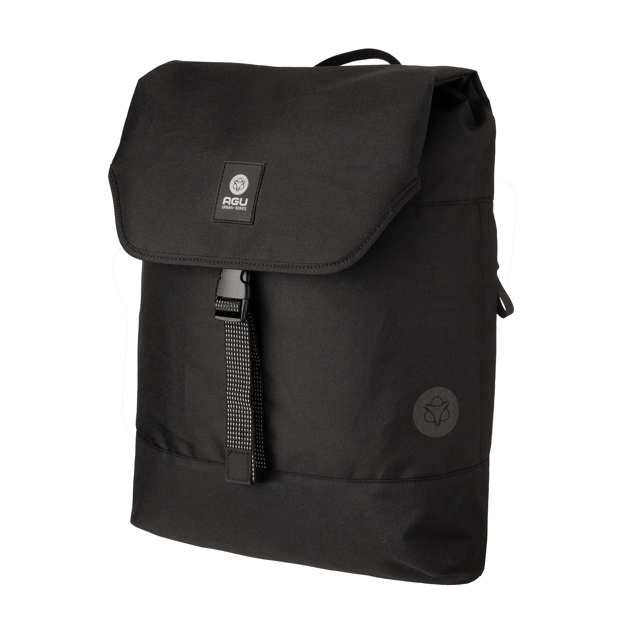 AGU Essentials DWR Urban Klickfix Fahrradtasche für Gepäckträger, 17L Seitentasche Fahrrad mit Schultergurt, Wasserabweisend, 100% Recyceltes Polyester - Schwarz