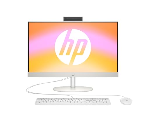 HP All-in-One Desktop-PC |23,8" FHD Display | AMD Ryzen™ 5 7520U | 8 GB DDR5 RAM | 512 GB SSD | AMD Radeon™-Grafikeinheit | Windows 11 Home | Weiß