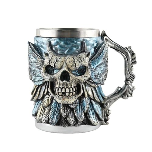 Eladcncmc Einfach zu reinigen und zu verwenden, Totenkopf-Glasbecher, Totenkelch, kreative Bierkrug, Gothic, 3D-Weinglas-Dekoration