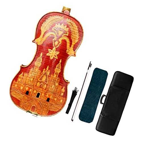 Violine Anfänger 4/4 geschnitzte 4/4 Violine Fichtendecke Ebenholz Hervorragende handgeschnitzte 4/4 Violine Konzertgeige SET