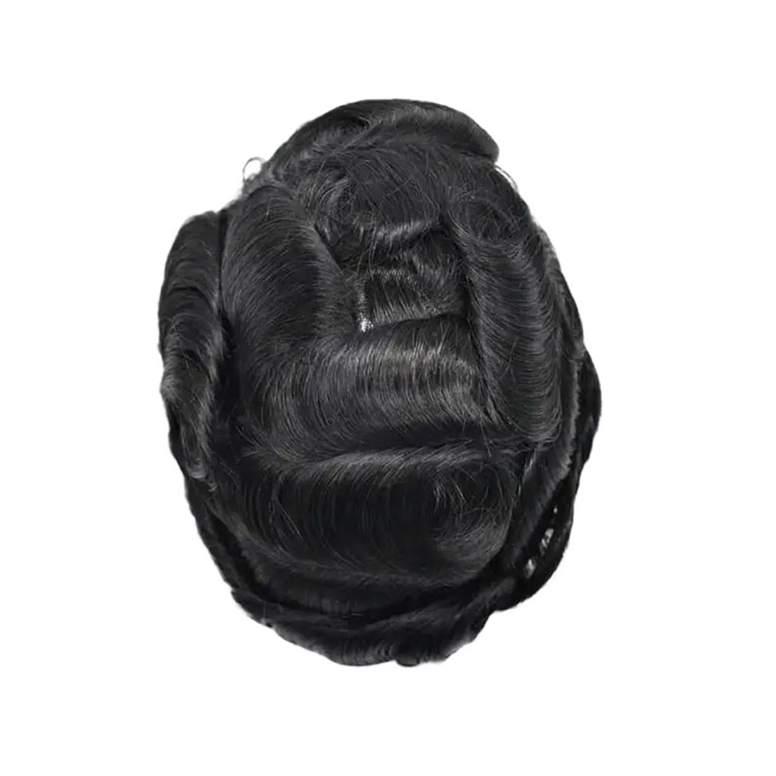 Toupet für Männer 0,03 mm Untra dünne Haut Männerhaar-Toupet Männer Prothese Kapillare Remy Menschenhaar Natürliche Herrenperücken Protese Capilar Masculina Männer Haarersatzsystem(Jet Black)