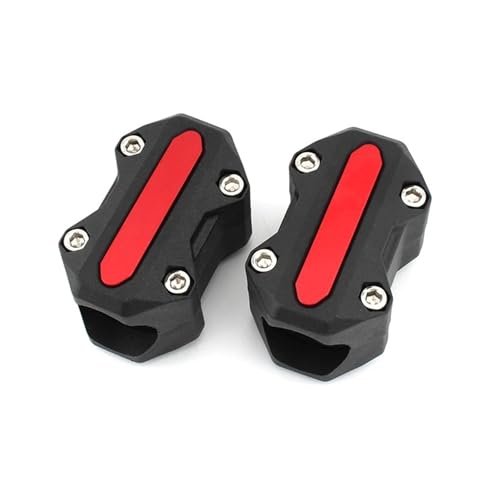 Motorrad Crashbars 2 Stücke Set Motorrad Crash Bars Block Motor Schutz Stoßstange Schutz Universal Motorrad Externe Zubehör Motorschutz Sturzbügel(Red)