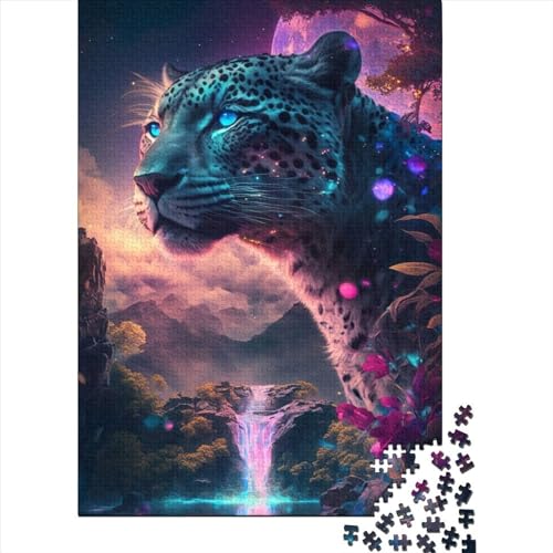 Puzzle 1000 Teile für Erwachsene, Wasserfall-Jaguar, Puzzle 1000 Teile für Erwachsene, Lernspiel, Herausforderungsspielzeug, 75 x 50 cm