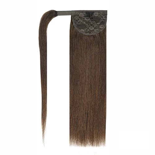 Echthaar-Pferdeschwanz-Haarteil, Echthaar-Pferdeschwanz-Verlängerung, 35,6–55,9 cm lang, gerade, umwickelbarer Pferdeschwanz, Clip-in-Haarverlängerung, brasilianisches Remy-Haar, gerade Pferdeschwanz-