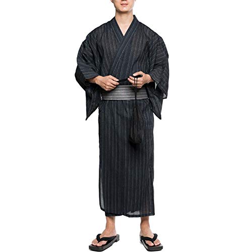 Herren japanischer Yukata japanischer Kimono Home Robe Pyjamas Morgenmantel Gr??e L-C2