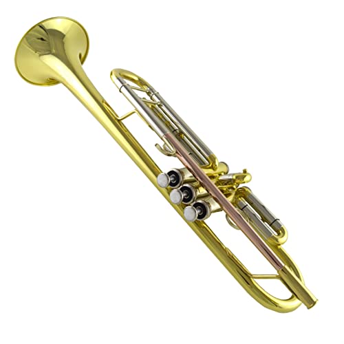 ZENGXUE Dreifarbige Trompete Musikinstrument Phosphor Bronze Mundstück Messing B-Flache Anfängertestleistung Standard-Trompetenset