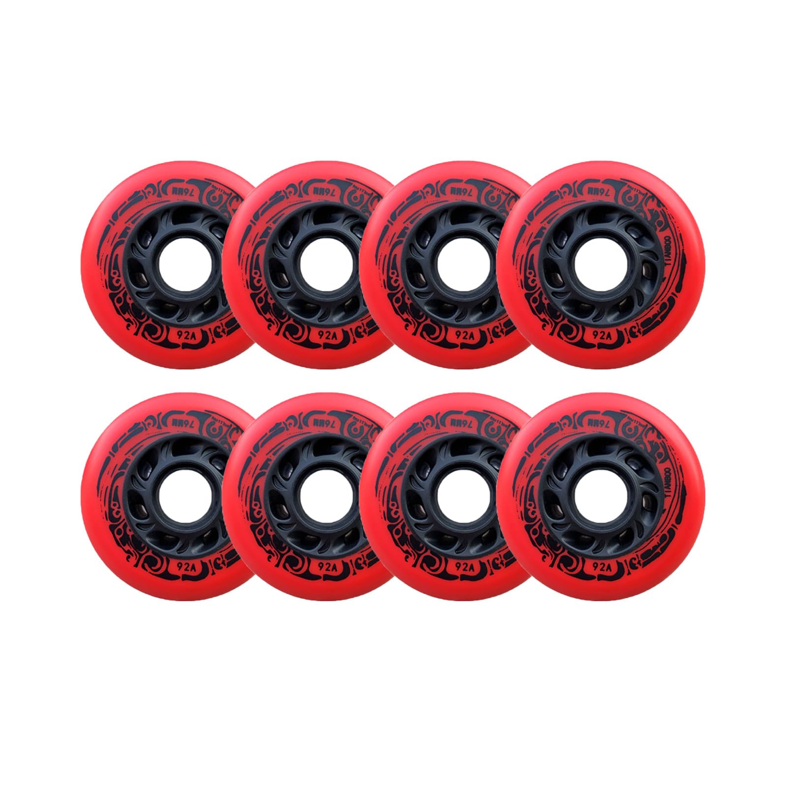 BFVAKBKYT Rollschuh-Räder, Ersatz-Skate-Rollen, 8er-Pack Inline-Skate-Rollen 72 mm 76 mm 80 mm(Red,76mm)