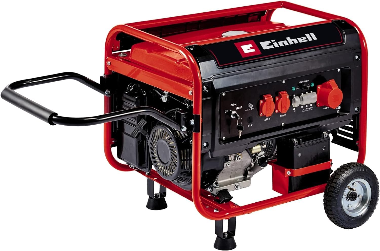 Einhell Stromerzeuger (Benzin) TC-PG 65/E5 (max 8000 W, 25 L Tank, 3200 W Dauerleistung, 4-Takt-Motor, 2x 230 V, 1x 400 V, Ölmangelsicherung, Überlastschutz, AVR)