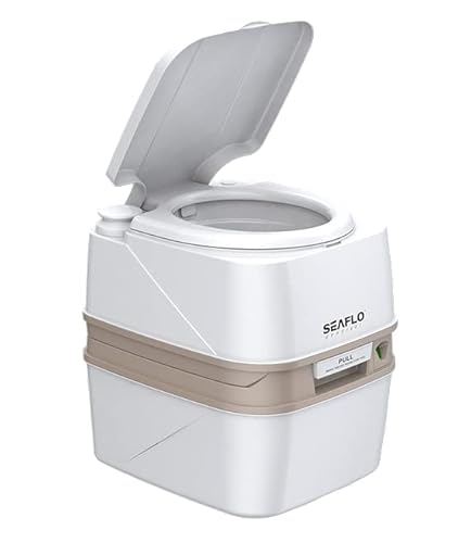 Seaflo 18 l Premium-Reise-Toilette, SFPT-18-03, Weiss/Opulenter Garten