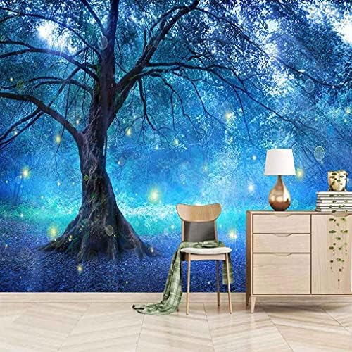 Blauer Baum Ansicht 3D Tapeten Wanddekoration Fototapete Sofas Wohnzimmer Wandbild Schlafzimmer-250cm×170cm