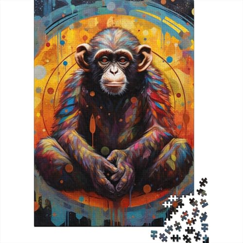 Bunte Kunst-Gorillas, schwierige, anspruchsvolle Puzzles mit 500 Teilen, Puzzles für Erwachsene, Puzzlespiel, Spielzeug für Erwachsene, Familienpuzzle, Geschenk 20,47x14,96 Zoll