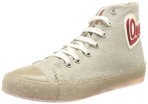 Love Moschino Damen Collezione Autunno Inverno 2021 Sneaker, Silber/schwarz, 36 EU