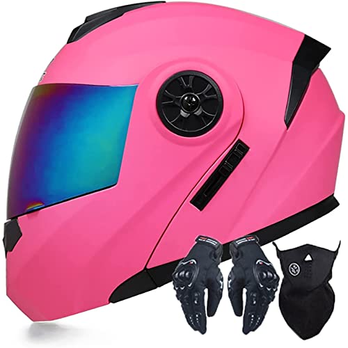 Motorradhelm Klapphelm Motorradabsturzmodulte Helm Für Erwachsene Männer Frauen,DOT/ECE Genehmigte Full Face Racing Motorrad Helm RollerHelm Mit Sonnenblende (Color : F, Größe : XL=61-62cm)