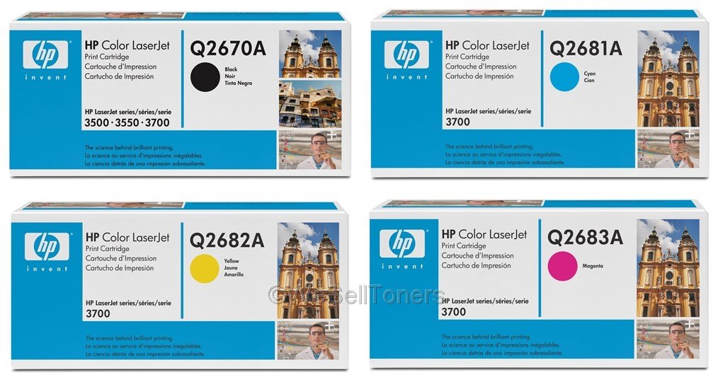 HP Genuine Q2670A, Q2681A, Q2682A, Q2683A LJ 3700 Verkaufspackung Tonerkartuschen für Laserjet!