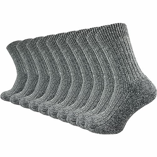 GAWILO 10 Paar Norweger Socken - Arbeitssocken – warme Wintersocken mit Polstersohle (47-50, grau)