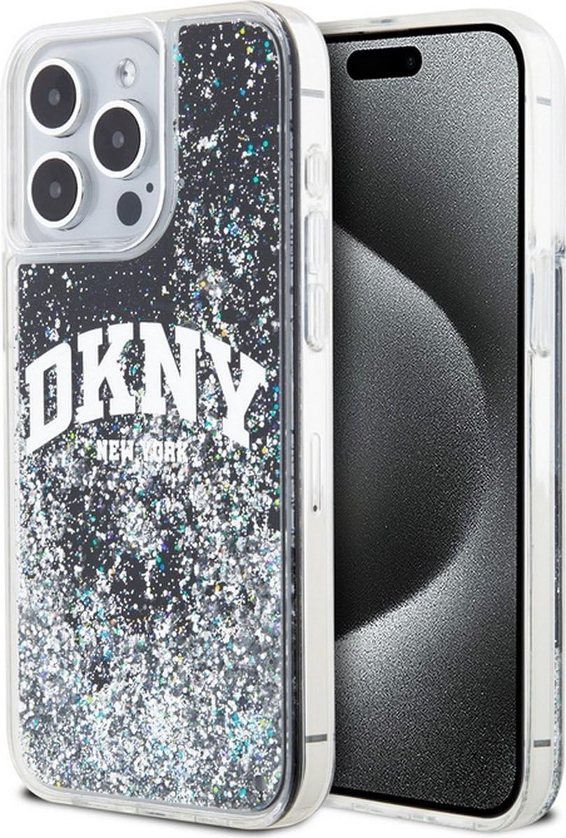 CG Mobile Hülle für iPhone 14 Pro Max 6.7" DKNY DKHCP14XLBNAEK Schwarz hardcase Liquid Glitter Big Logo