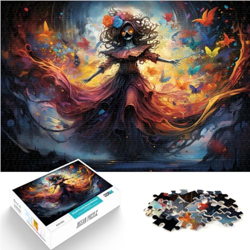 Puzzle-Geschenk, Fantasiefarbe, 1000-teiliges Puzzle-Spiel, Holzpuzzle, anspruchsvolles Spiel, Familienaktivität, Puzzle, Lernspiele (50 x 75 cm)