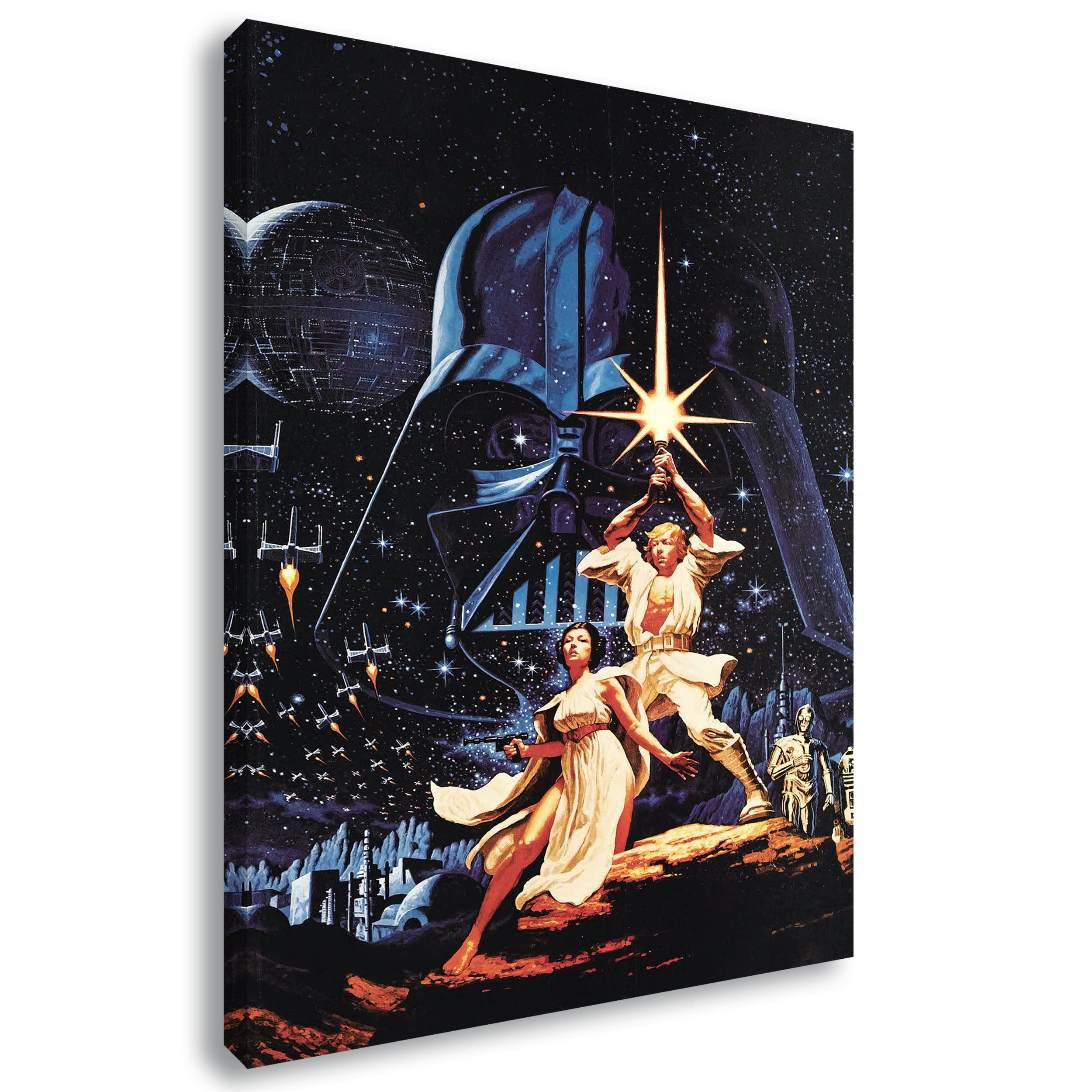 Artis Prints Leinwandbild Star Wars | Comic - Todesstern - Darth Vader, Wandbild auf Keilrahmen gespannt - Klein bis XXL, Wohnzimmer - Flur - Dekoration