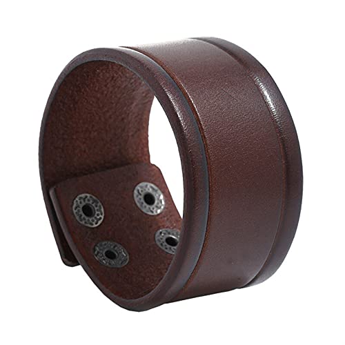 YIHANSS Armband, modisches Punk-Armband, breites Armband, schwarz-braun, Manschettenarmbänder und Armreifen für Herren, Vintage-Armband, Schmuck, Damenschmuck (Farbe: 83116, Größe: 23 cm)