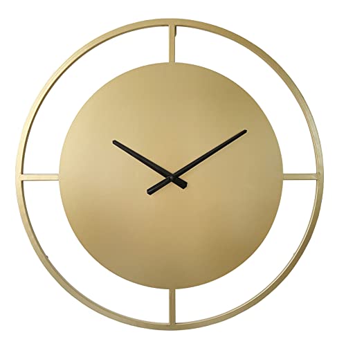 LW Collection Wanduhr XL Danial Gold 80cm - Wanduhr Minimalistisch - Industrielle Wanduhr leise Uhr