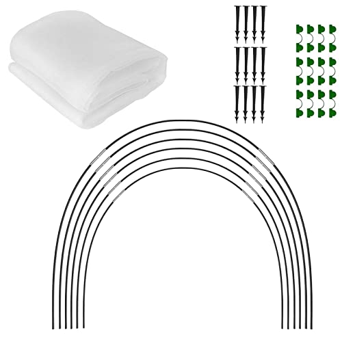 Aizuoni Pflanztunnel Für Hochbeet, Pflanztunnel Bögen, Gartennetz Insektennetz, Grünpflanzen-Gartennetz, Wiederverwendbar, Strapazierfähig, Schützen Sie Obstbäume, Pflanzen Und Gemüse Vor Vögeln