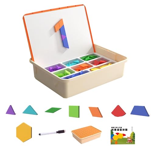 Magnetische Tangram-Blöcke, magnetisches Tangram-Puzzle - Magnetisches Puzzlespiel für Kinder | Road Trip Kreatives frühpädagogisches Lernspielzeug, Puzzle-Formen-Spiele