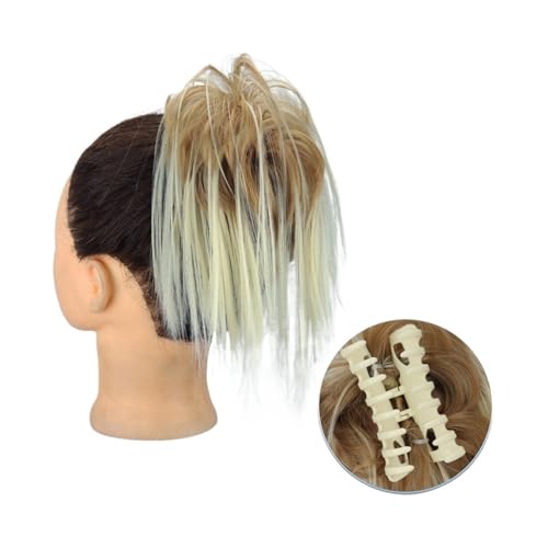 Haarteile Haarknoten Synthetische Haarverlängerung mit Krallenclip, unordentlicher Dutt, flauschiger Chignon, schwarzblonder Haarknoten, Hochsteckfrisur, falsches natürliches Haarteil for Frauen Brötc