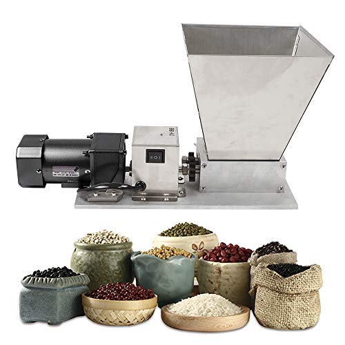 220V 60W Elektrische Getreidemühle Malzmühle Schrottmühle, 4L Gerstenmühle Malzbrecher Getreidemühle Hausbraumühle, Edelstahl Grain Crusher Weizen Sesam Malz Kräuter Brecher