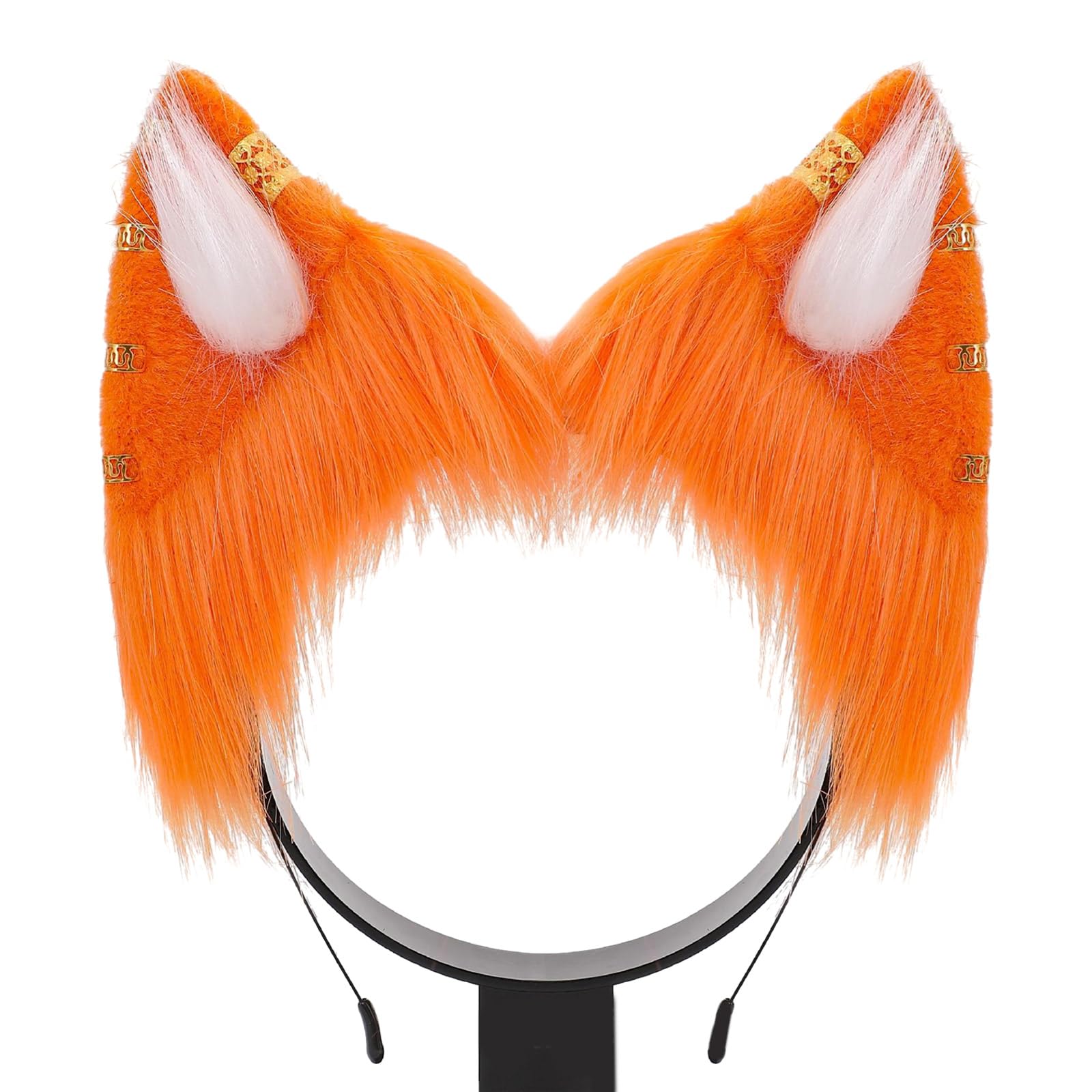 Neujahrsaufführungen Füchse Ohr Haarband mit Legierung Ohrring Dekor Füchse Ohr Stirnbänder Gothic Cartoon Haar Hoop Ohr Stirnband Erwachsene Größe Ohr Stirnband Make-up Ohr Stirnband zum Waschen