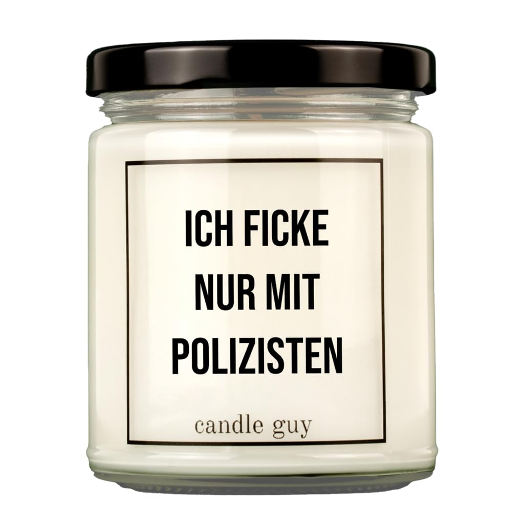 candle guy Duftkerze | Ich ficke nur mit Polizisten | Handgemacht aus 100% Sojawachs | 70 Stunden Brenndauer