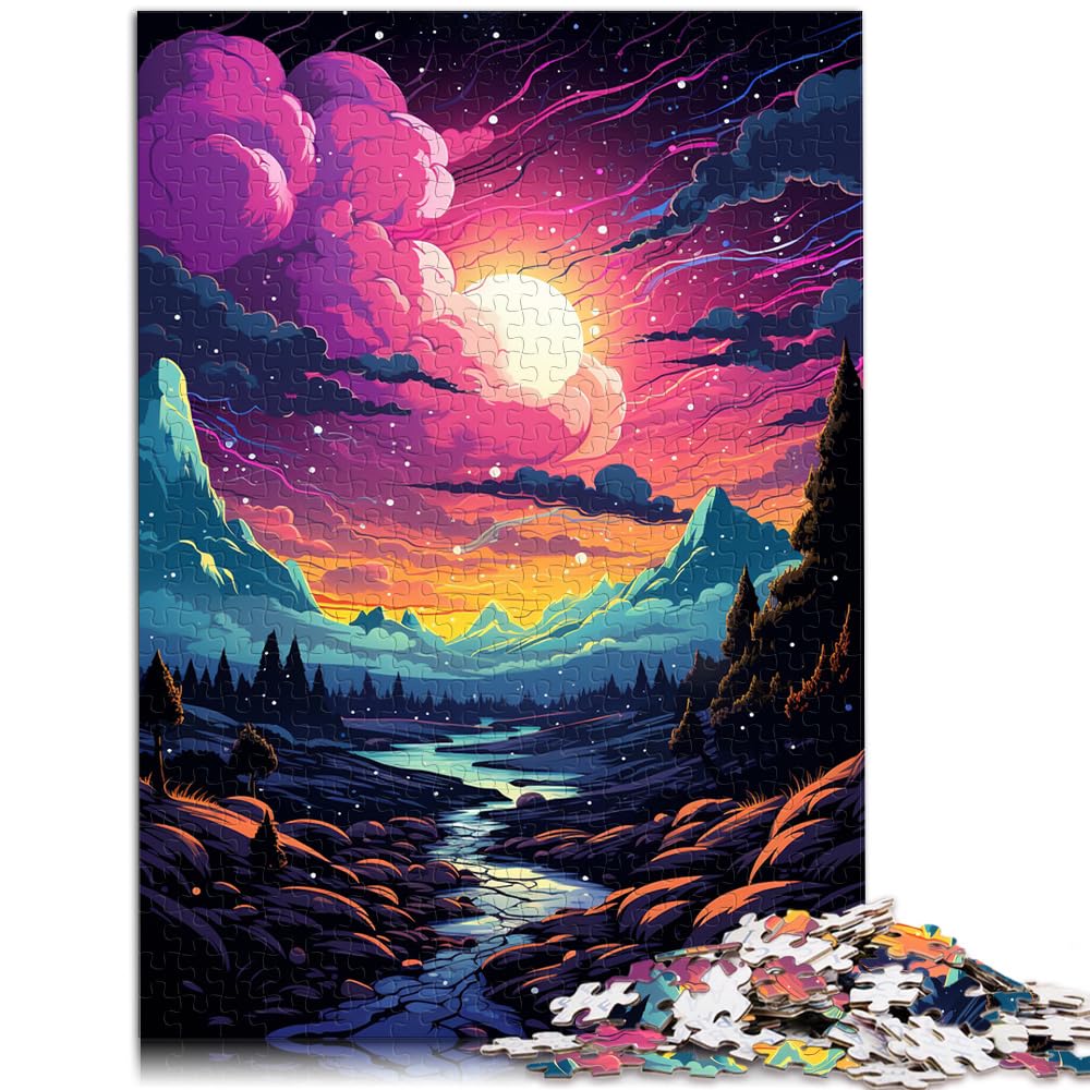 Puzzle, Lernspiele, Fantasie-Nachtansicht, 1000 Teile, Puzzle, Holzpuzzle, Stressabbau, Urlaub zu Hause, Zeit totschlagen, 1000 Teile (50 x 75 cm)