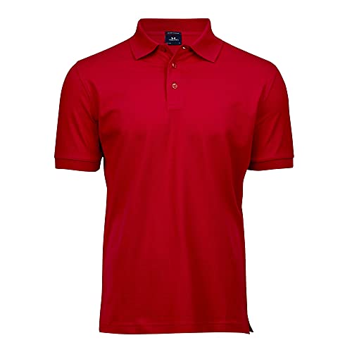 Tee Jays Herren Luxury Stretch Polo-Shirt, Kurzarm (2XL) (Rot)