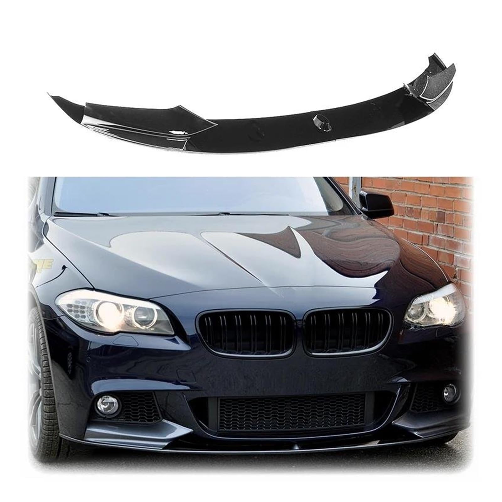 Splitter Frontschürze Lip Body Kit Für 5 Series F10 535i 528i Sport 2011 2012 2013 2014 2015 2016 ABS Glänzend Schwarz Frontlippe