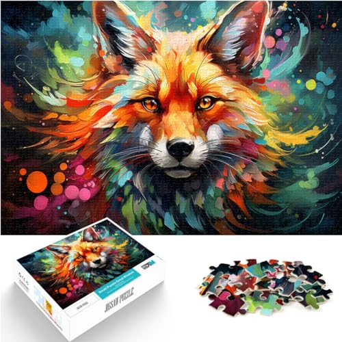 Puzzle für Fantasie-Farbfuchs für Erwachsene, 1000-teiliges Puzzle, Holzpuzzle, schwieriges, schweres Puzzle für Frauen und Männer, 1000 Teile (50 x 75 cm)