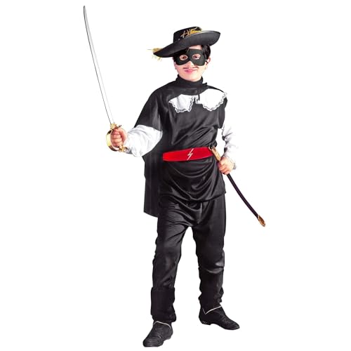 Widmann - Kinderkostüm Maskierter Bandit, Oberteil mit Hose und Gürtel, Musketier, Räuber, Gauner, Mottoparty, Fasching, Karneval