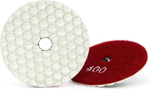 Keramikfliesen poliert, Schleifplatte, Diamant-Polierpads, 1 Stück 3-Zoll-Diamant-Polierpad, Trocken-/Nass-Schleifscheibe, Polierrad for Beton, Stein, Marmor, Granit, 80 mm Polierwerkzeug(400)