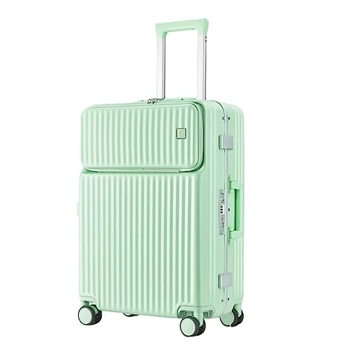 LANAZU Gepäck, verschleißfestes PC-Hartseitengepäck mit Rollen, Aluminiumrahmen, mit Sicherheits-TSA-Schloss, für Männer, Frauen, Jugendliche (Green 20inch)