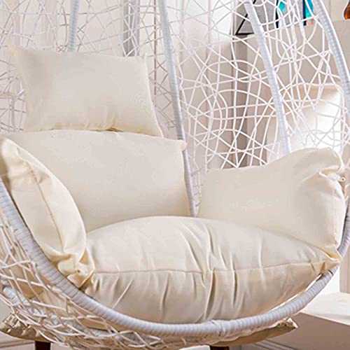 IMYOGI Egg Chair Kissen, Egg Chair Kissen Outdoor Hängeschaukel Stuhl Sitzkissen Ersatzbezug verdicken wasserdicht sonnenbeständig Hängematte Stuhlkissen mit Kissen und ArmlehnenWeiß