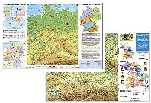 Schreibtischunterlage Deutschland physisch/Bayern physisch, 64 x 44 cm (9709938842744)